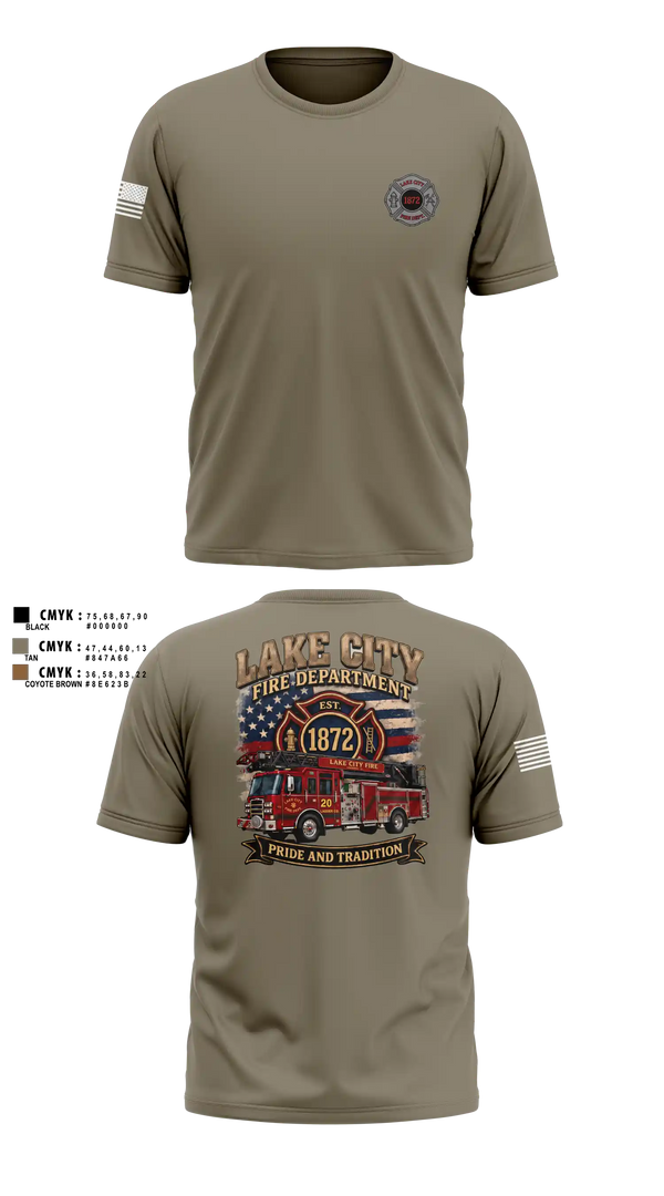 Short Sleeve Performance Shirt, Lake City Fire Department, Fire Department, Teamtime, Team time, sublimation, custom sports apparel, team uniforms, spirit wear, spiritwear, sports uniforms, custom shirts, team store, custom team store, fundraiser sports, apparel fundraiser