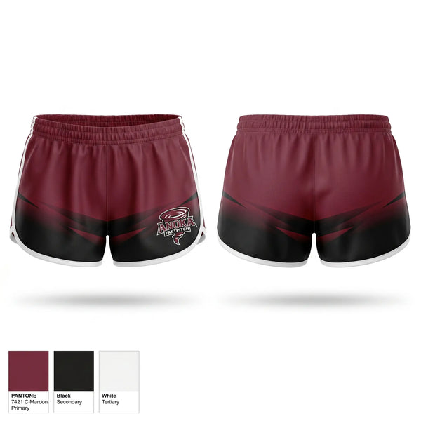 Womens Shorts, Anoka Tornadoes, Softball, Teamtime, Team time, sublimation, custom sports apparel, team uniforms, spirit wear, spiritwear, sports uniforms, custom shirts, team store, custom team store, fundraiser sports, apparel fundraiser