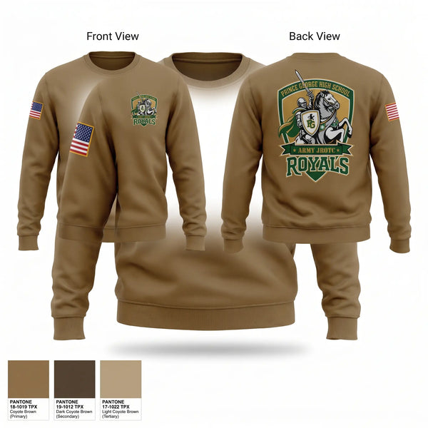 Crew Neck Sweatshirt, Royals Battalion, Army, Teamtime, Team time, sublimation, custom sports apparel, team uniforms, spirit wear, spiritwear, sports uniforms, custom shirts, team store, custom team store, fundraiser sports, apparel fundraiser