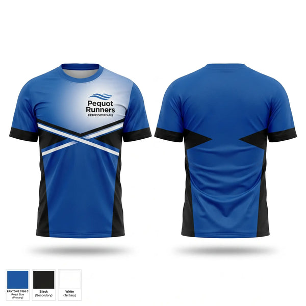 Soft Poly Tee Cotton Like Feel, Pequot Running Club, Spirit Store, Teamtime, Team time, sublimation, custom sports apparel, team uniforms, spirit wear, spiritwear, sports uniforms, custom shirts, team store, custom team store, fundraiser sports, apparel fundraiser