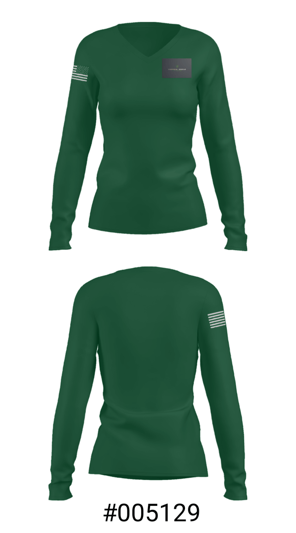 Women's Long Sleeve Vneck Shirt, Tropical shieldTropical shield, , Teamtime, Team time, sublimation, custom sports apparel, team uniforms, spirit wear, spiritwear, sports uniforms, custom shirts, team store, custom team store, fundraiser sports, apparel fundraiser
