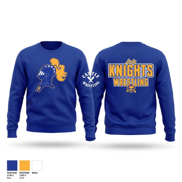 Crew Neck Sweatshirt, Castle Lady Knights, Wrestling, Teamtime, Team time, sublimation, custom sports apparel, team uniforms, spirit wear, spiritwear, sports uniforms, custom shirts, team store, custom team store, fundraiser sports, apparel fundraiser