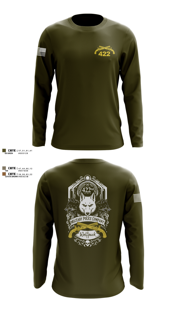 Long Sleeve Performance Shirt, 422nd Military Police Company, Army, Teamtime, Team time, sublimation, custom sports apparel, team uniforms, spirit wear, spiritwear, sports uniforms, custom shirts, team store, custom team store, fundraiser sports, apparel fundraiser