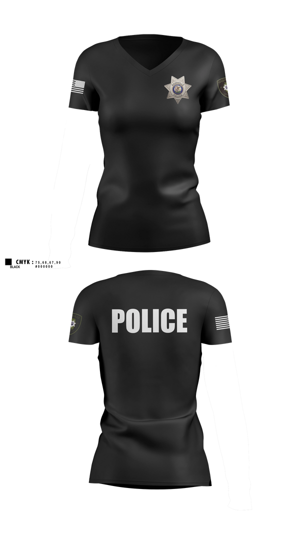 Womens Short Sleeve Vneck Shirt, Nashville Police Department, IL, Police, Teamtime, Team time, sublimation, custom sports apparel, team uniforms, spirit wear, spiritwear, sports uniforms, custom shirts, team store, custom team store, fundraiser sports, apparel fundraiser