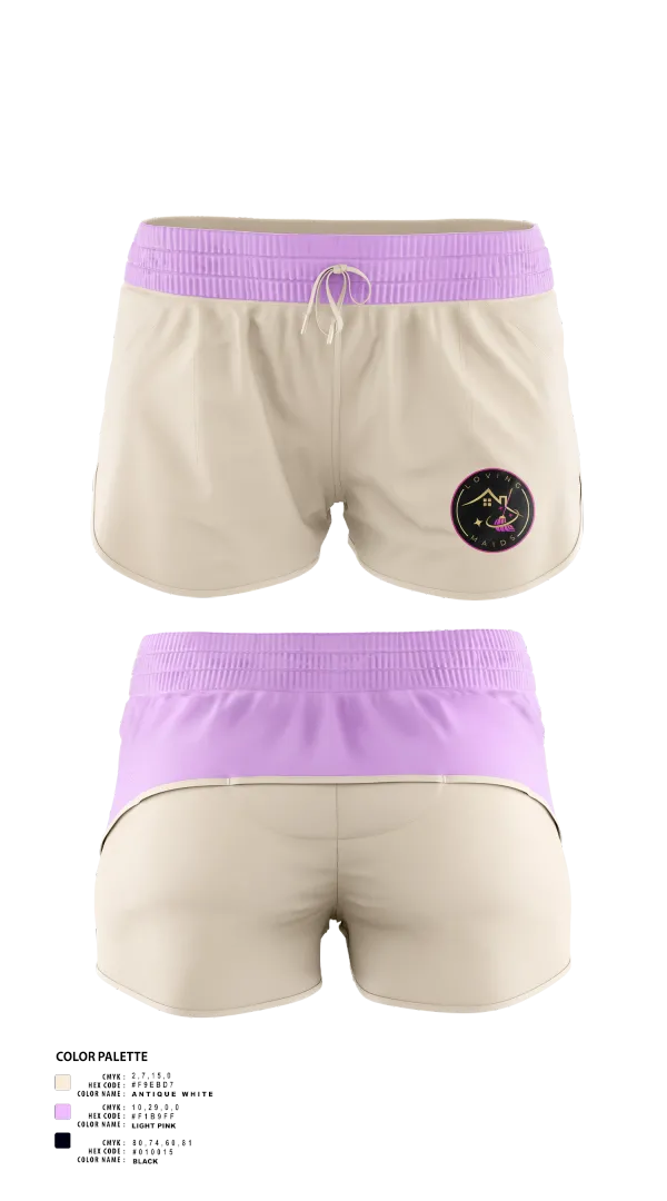 Womens Shorts, Loving Maids, , Teamtime, Team time, sublimation, custom sports apparel, team uniforms, spirit wear, spiritwear, sports uniforms, custom shirts, team store, custom team store, fundraiser sports, apparel fundraiser