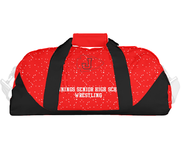 Duffle Bag, Jennings Senior High School Wrestling, Wrestling, Teamtime, Team time, sublimation, custom sports apparel, team uniforms, spirit wear, spiritwear, sports uniforms, custom shirts, team store, custom team store, fundraiser sports, apparel fundraiser