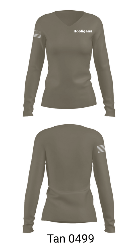 Women's Long Sleeve Vneck Shirt, Hooligans, Army, Teamtime, Team time, sublimation, custom sports apparel, team uniforms, spirit wear, spiritwear, sports uniforms, custom shirts, team store, custom team store, fundraiser sports, apparel fundraiser