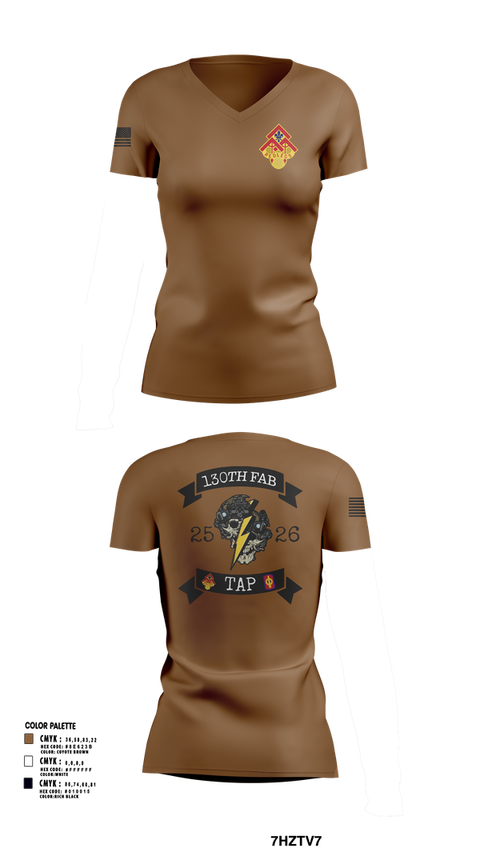 Womens Short Sleeve Vneck Shirt, 130th FAB Target Acquisition Platoon, , Teamtime, Team time, sublimation, custom sports apparel, team uniforms, spirit wear, spiritwear, sports uniforms, custom shirts, team store, custom team store, fundraiser sports, apparel fundraiser