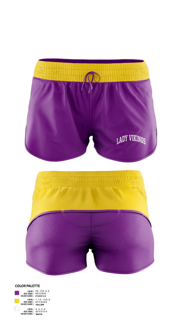 Womens Shorts, Lady Vikings, Softball, Teamtime, Team time, sublimation, custom sports apparel, team uniforms, spirit wear, spiritwear, sports uniforms, custom shirts, team store, custom team store, fundraiser sports, apparel fundraiser