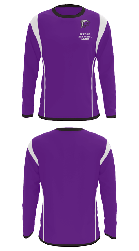 Long Sleeve Performance Shirt, Heritage High School Swimming, Swimming, Teamtime, Team time, sublimation, custom sports apparel, team uniforms, spirit wear, spiritwear, sports uniforms, custom shirts, team store, custom team store, fundraiser sports, apparel fundraiser