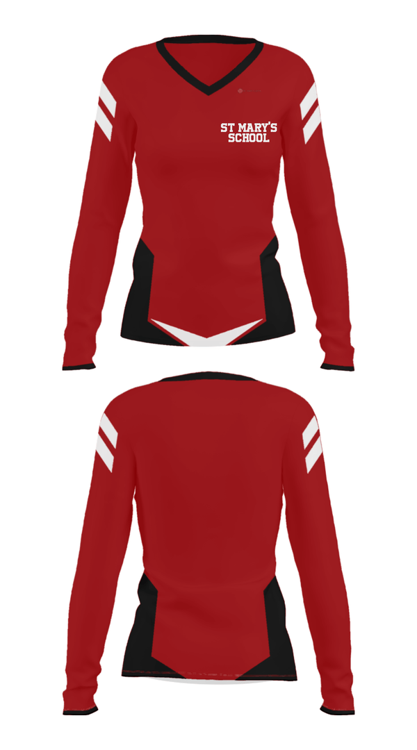 Women's Long Sleeve Vneck Shirt, St Mary's School, Spirit Store, Teamtime, Team time, sublimation, custom sports apparel, team uniforms, spirit wear, spiritwear, sports uniforms, custom shirts, team store, custom team store, fundraiser sports, apparel fundraiser