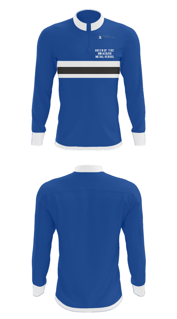 Quarter Zip Jacket, Queen Of The Miraculous Medal School, Spirit Store, Teamtime, Team time, sublimation, custom sports apparel, team uniforms, spirit wear, spiritwear, sports uniforms, custom shirts, team store, custom team store, fundraiser sports, apparel fundraiser