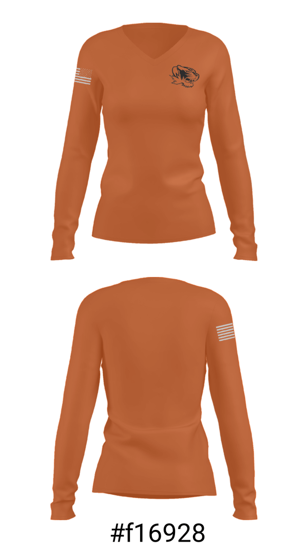 Women's Long Sleeve Vneck Shirt, Thompson Junior High School Basketball, Women's Basketball, Teamtime, Team time, sublimation, custom sports apparel, team uniforms, spirit wear, spiritwear, sports uniforms, custom shirts, team store, custom team store, fundraiser sports, apparel fundraiser