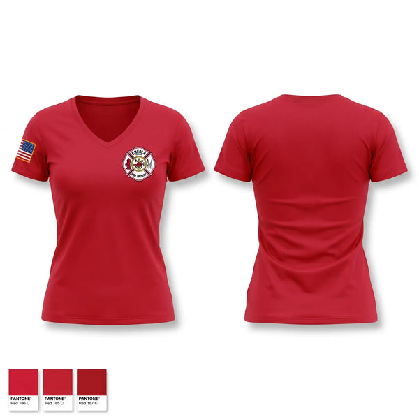 Womens Short Sleeve Vneck Shirt, CREOLA FIRE / RESCUE, Fire Department, Teamtime, Team time, sublimation, custom sports apparel, team uniforms, spirit wear, spiritwear, sports uniforms, custom shirts, team store, custom team store, fundraiser sports, apparel fundraiser
