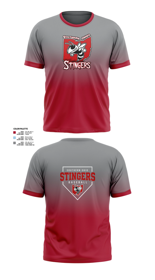 Short Sleeve Performance Shirt, Southern Ohio Stingers, Baseball, Teamtime, Team time, sublimation, custom sports apparel, team uniforms, spirit wear, spiritwear, sports uniforms, custom shirts, team store, custom team store, fundraiser sports, apparel fundraiser