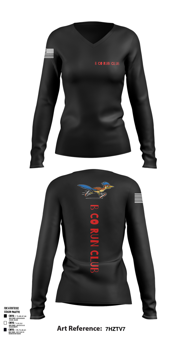Womens Long Sleeve Vneck Shirt, Blackfoot Company Run Club, Army, Teamtime, Team time, sublimation, custom sports apparel, team uniforms, spirit wear, spiritwear, sports uniforms, custom shirts, team store, custom team store, fundraiser sports, apparel fundraiser