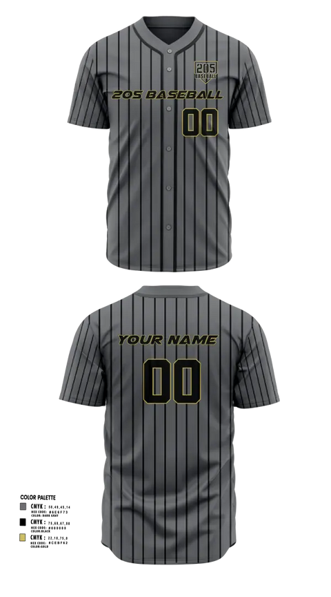 Full Button Baseball Jersey, The 205 Baseball, Baseball, Teamtime, Team time, sublimation, custom sports apparel, team uniforms, spirit wear, spiritwear, sports uniforms, custom shirts, team store, custom team store, fundraiser sports, apparel fundraiser