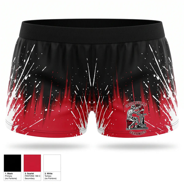Womens Shorts, Crooksville Ceramics, , Teamtime, Team time, sublimation, custom sports apparel, team uniforms, spirit wear, spiritwear, sports uniforms, custom shirts, team store, custom team store, fundraiser sports, apparel fundraiser
