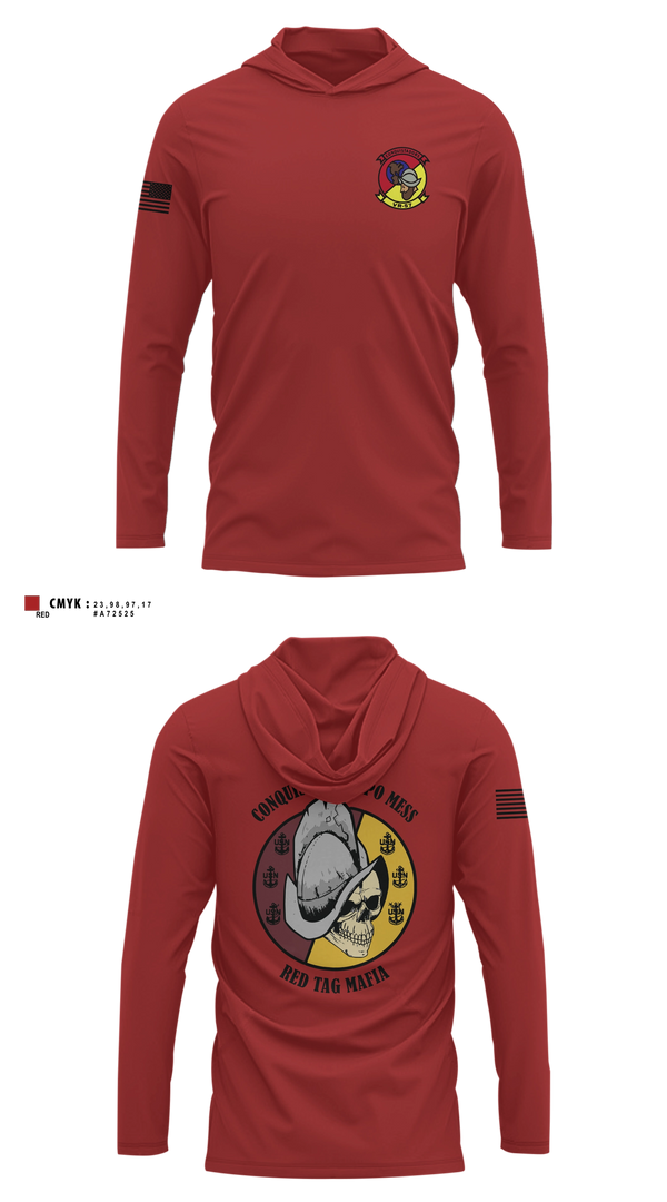 Long Sleeve hooded sunshirt, VR-57 CHIEFS MESS, Navy, Teamtime, Team time, sublimation, custom sports apparel, team uniforms, spirit wear, spiritwear, sports uniforms, custom shirts, team store, custom team store, fundraiser sports, apparel fundraiser