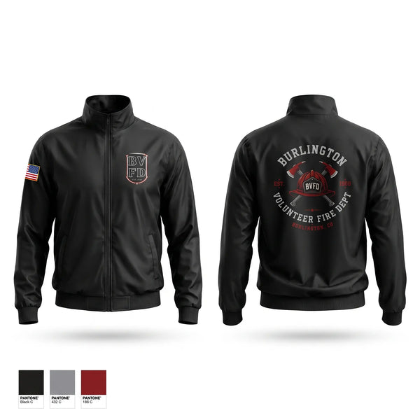 Windbreaker, Burlington Volunteer Fire Department (BVFD), Fire Department, Teamtime, Team time, sublimation, custom sports apparel, team uniforms, spirit wear, spiritwear, sports uniforms, custom shirts, team store, custom team store, fundraiser sports, apparel fundraiser