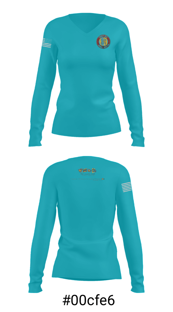 Women's Long Sleeve Vneck Shirt, County Seat Animal HospitalCounty Seat Animal Hospital, , Teamtime, Team time, sublimation, custom sports apparel, team uniforms, spirit wear, spiritwear, sports uniforms, custom shirts, team store, custom team store, fundraiser sports, apparel fundraiser
