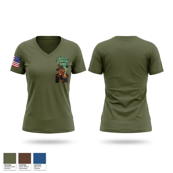 Womens Short Sleeve Vneck Shirt, Oklahoma veterans, Army, Teamtime, Team time, sublimation, custom sports apparel, team uniforms, spirit wear, spiritwear, sports uniforms, custom shirts, team store, custom team store, fundraiser sports, apparel fundraiser