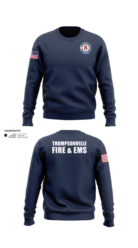 Crew Neck Sweatshirt, Thompsonville Fire & EMS, Fire Department, Teamtime, Team time, sublimation, custom sports apparel, team uniforms, spirit wear, spiritwear, sports uniforms, custom shirts, team store, custom team store, fundraiser sports, apparel fundraiser