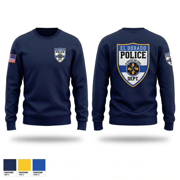 Crew Neck Sweatshirt, El dorado Police Department, Police, Teamtime, Team time, sublimation, custom sports apparel, team uniforms, spirit wear, spiritwear, sports uniforms, custom shirts, team store, custom team store, fundraiser sports, apparel fundraiser
