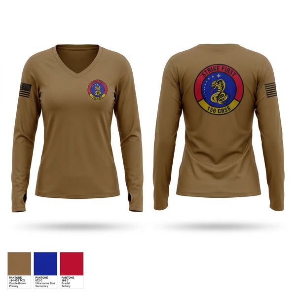 Womens Long Sleeve Vneck Shirt, 156 crss, Air Force, Teamtime, Team time, sublimation, custom sports apparel, team uniforms, spirit wear, spiritwear, sports uniforms, custom shirts, team store, custom team store, fundraiser sports, apparel fundraiser