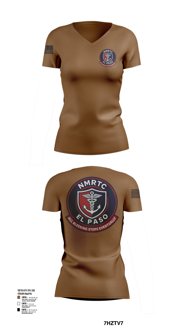 Womens Short Sleeve Vneck Shirt, NMRTC El Paso, , Teamtime, Team time, sublimation, custom sports apparel, team uniforms, spirit wear, spiritwear, sports uniforms, custom shirts, team store, custom team store, fundraiser sports, apparel fundraiser