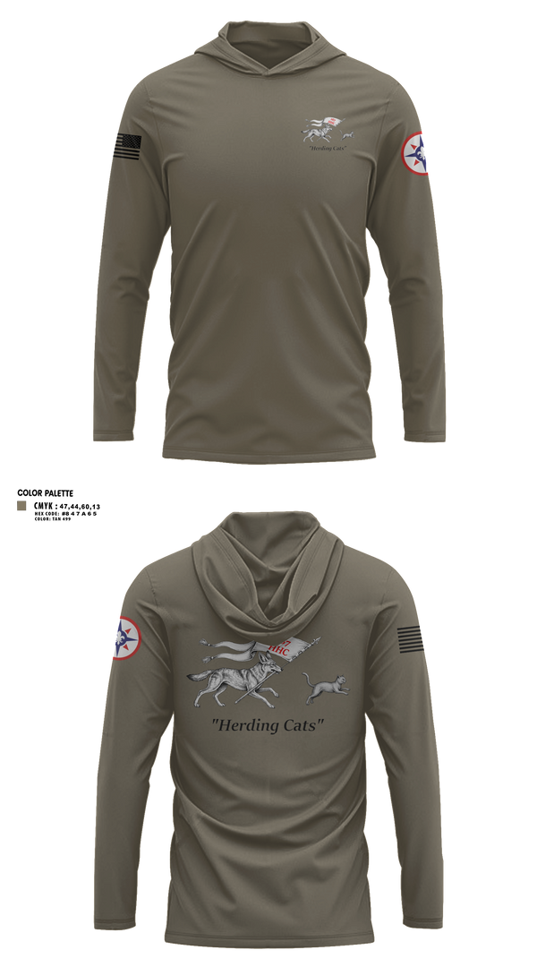 Long Sleeve Performance Shirt with hood, 167th HHC, Army, Teamtime, Team time, sublimation, custom sports apparel, team uniforms, spirit wear, spiritwear, sports uniforms, custom shirts, team store, custom team store, fundraiser sports, apparel fundraiser