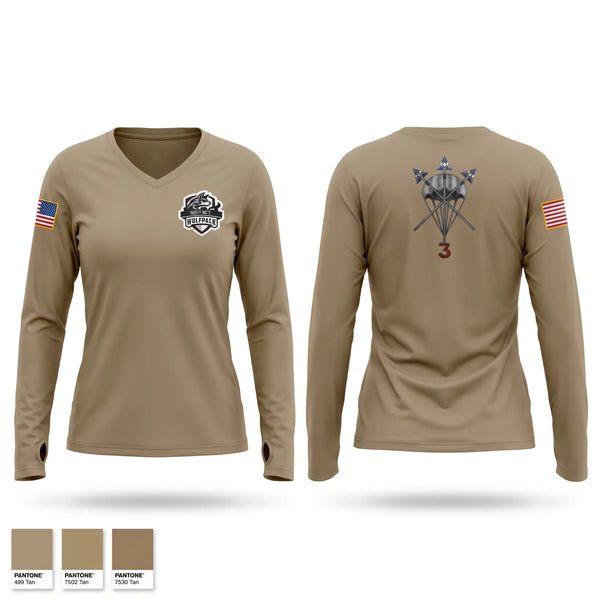 Womens Long Sleeve Vneck Shirt, 609th Movement Control Team609th Movement Control Team, Army, Teamtime, Team time, sublimation, custom sports apparel, team uniforms, spirit wear, spiritwear, sports uniforms, custom shirts, team store, custom team store, fundraiser sports, apparel fundraiser