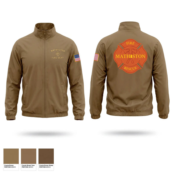 Windbreaker, Mathiston fire and rescue, Fire Department, Teamtime, Team time, sublimation, custom sports apparel, team uniforms, spirit wear, spiritwear, sports uniforms, custom shirts, team store, custom team store, fundraiser sports, apparel fundraiser