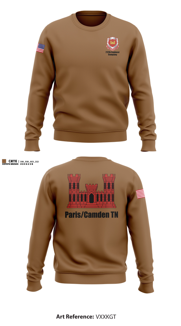 Crew Neck Sweatshirt, 212th Engineer Company, National Guard, Teamtime, Team time, sublimation, custom sports apparel, team uniforms, spirit wear, spiritwear, sports uniforms, custom shirts, team store, custom team store, fundraiser sports, apparel fundraiser