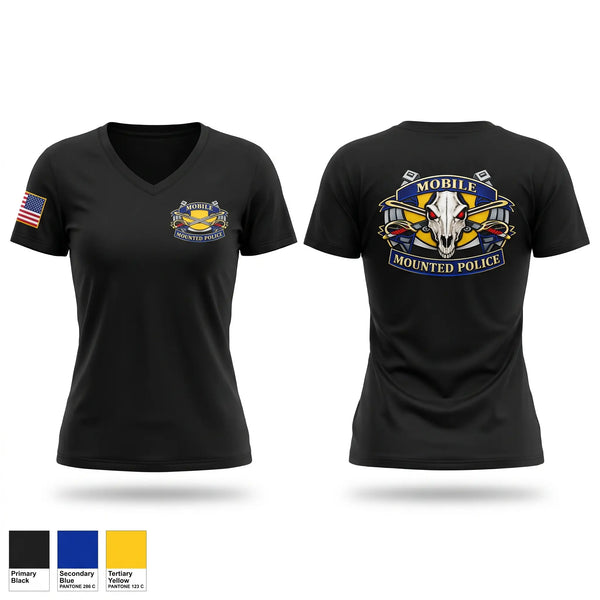Womens Short Sleeve Vneck Shirt, Mounted Mobile Unit, Police, Teamtime, Team time, sublimation, custom sports apparel, team uniforms, spirit wear, spiritwear, sports uniforms, custom shirts, team store, custom team store, fundraiser sports, apparel fundraiser