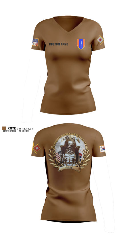 Womens Short Sleeve Vneck Shirt, Alpha Company 304th ESB-E, Army, Teamtime, Team time, sublimation, custom sports apparel, team uniforms, spirit wear, spiritwear, sports uniforms, custom shirts, team store, custom team store, fundraiser sports, apparel fundraiser