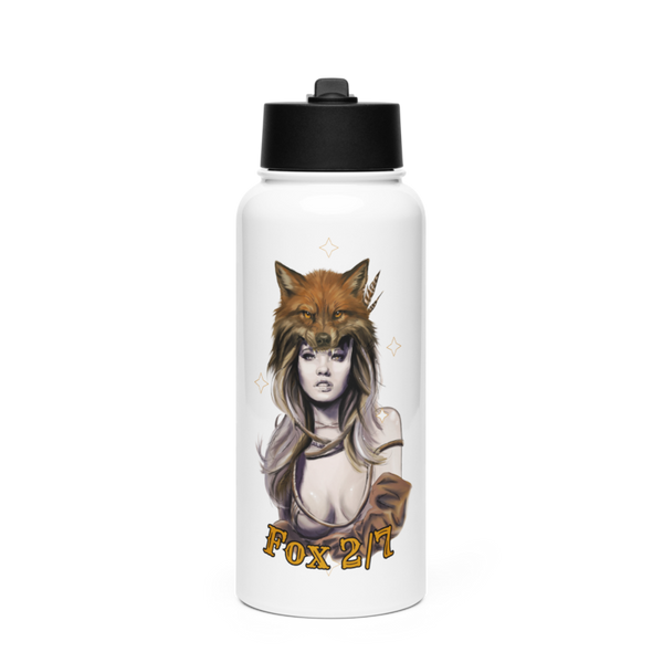 Fox 2/7 96938052 Stainless Steel Water Bottle with a Straw Lid