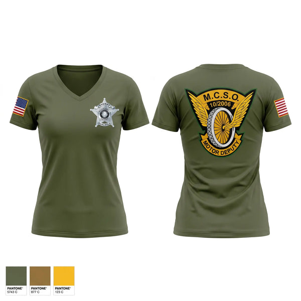 Womens Short Sleeve Vneck Shirt, MCSO traffic, Police, Teamtime, Team time, sublimation, custom sports apparel, team uniforms, spirit wear, spiritwear, sports uniforms, custom shirts, team store, custom team store, fundraiser sports, apparel fundraiser