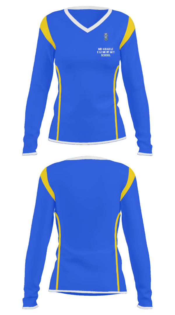 Women's Long Sleeve Vneck Shirt, Mio-Ausable Elementary School, Spirit Store, Teamtime, Team time, sublimation, custom sports apparel, team uniforms, spirit wear, spiritwear, sports uniforms, custom shirts, team store, custom team store, fundraiser sports, apparel fundraiser