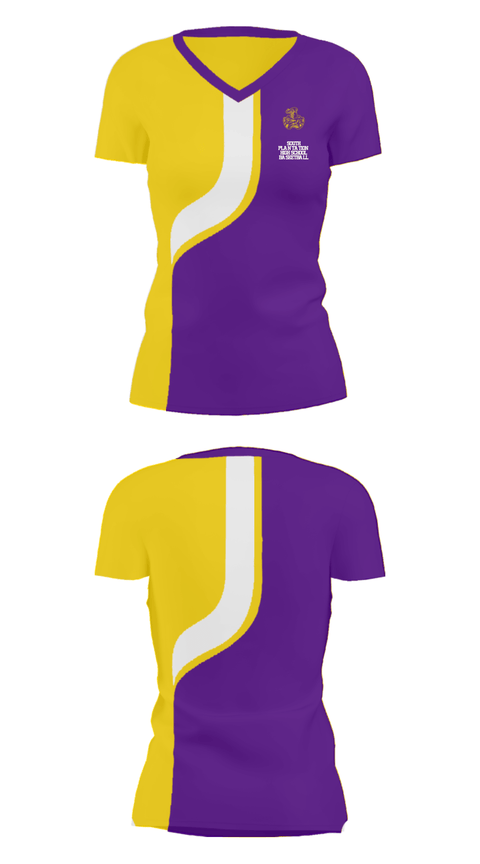 Women's Short Sleeve Vneck Shirt, South Plantation High School Basketball, Women's Basketball, Teamtime, Team time, sublimation, custom sports apparel, team uniforms, spirit wear, spiritwear, sports uniforms, custom shirts, team store, custom team store, fundraiser sports, apparel fundraiser