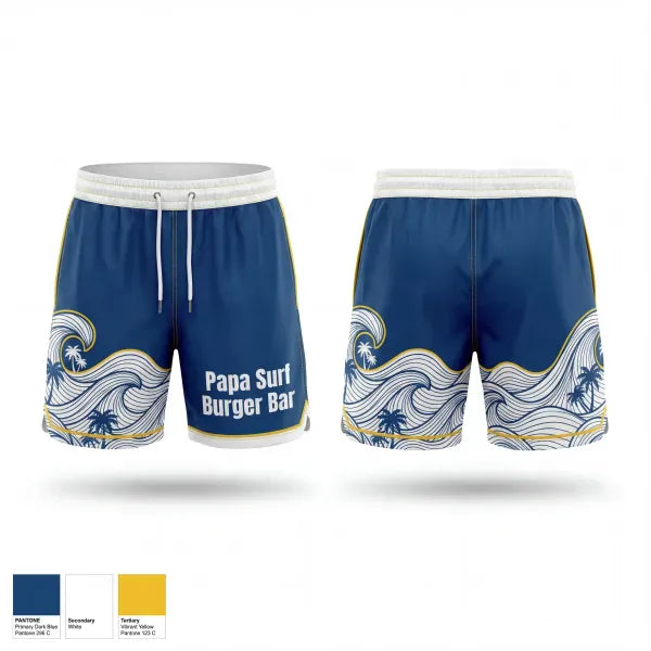 Athletic Shorts With Pockets, Papa Surf Burger Bar, , Teamtime, Team time, sublimation, custom sports apparel, team uniforms, spirit wear, spiritwear, sports uniforms, custom shirts, team store, custom team store, fundraiser sports, apparel fundraiser