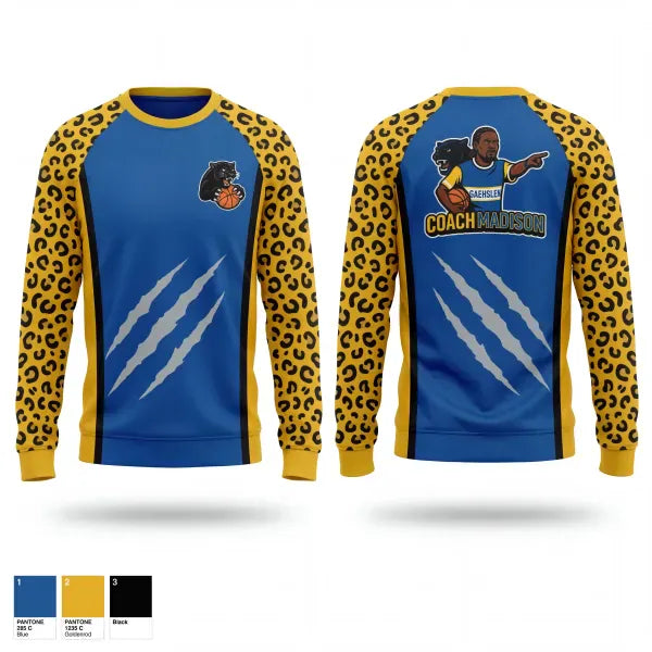 Crew Neck Sweatshirt, Panthers, Men's Basketball, Teamtime, Team time, sublimation, custom sports apparel, team uniforms, spirit wear, spiritwear, sports uniforms, custom shirts, team store, custom team store, fundraiser sports, apparel fundraiser