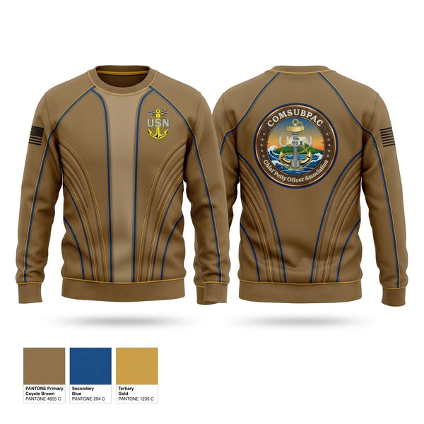 Crew Neck Sweatshirt, COMSUBPAC CPOA, Navy, Teamtime, Team time, sublimation, custom sports apparel, team uniforms, spirit wear, spiritwear, sports uniforms, custom shirts, team store, custom team store, fundraiser sports, apparel fundraiser