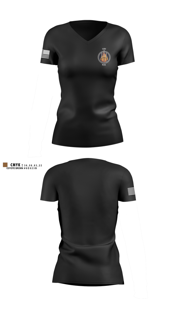 Womens Short Sleeve Vneck Shirt, CCoE Charlie Branch, Army, Teamtime, Team time, sublimation, custom sports apparel, team uniforms, spirit wear, spiritwear, sports uniforms, custom shirts, team store, custom team store, fundraiser sports, apparel fundraiser