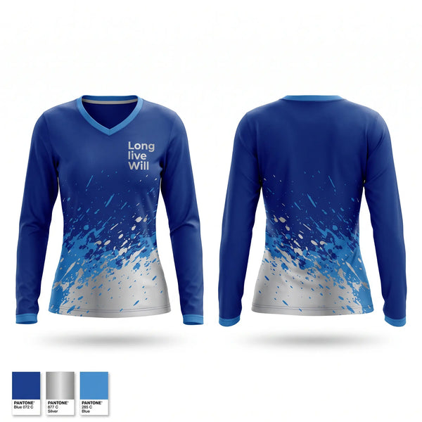 Womens Long Sleeve Vneck Shirt, Long live Will, Men's Basketball, Teamtime, Team time, sublimation, custom sports apparel, team uniforms, spirit wear, spiritwear, sports uniforms, custom shirts, team store, custom team store, fundraiser sports, apparel fundraiser