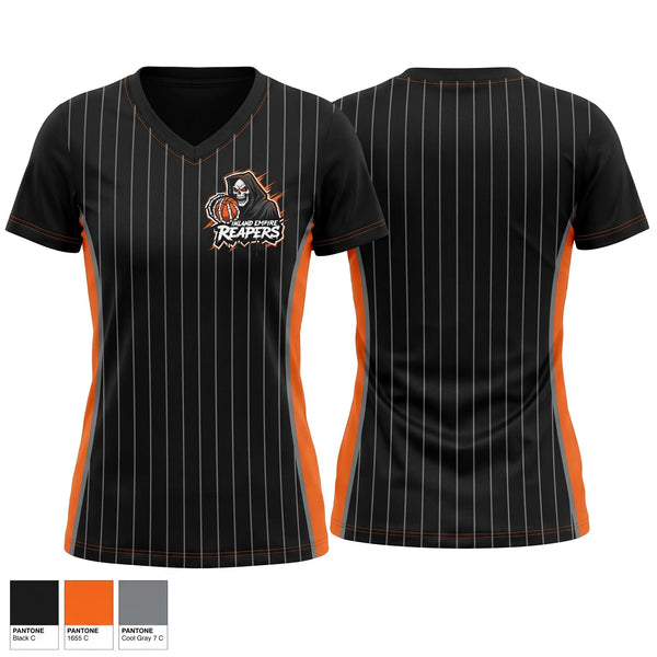 Womens Short Sleeve Vneck Shirt, IE Reapers, Men's Basketball, Teamtime, Team time, sublimation, custom sports apparel, team uniforms, spirit wear, spiritwear, sports uniforms, custom shirts, team store, custom team store, fundraiser sports, apparel fundraiser