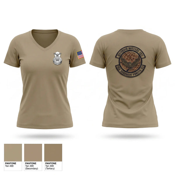 Womens Short Sleeve Vneck Shirt, 182nd Security Forces Squadron, Air Force, Teamtime, Team time, sublimation, custom sports apparel, team uniforms, spirit wear, spiritwear, sports uniforms, custom shirts, team store, custom team store, fundraiser sports, apparel fundraiser