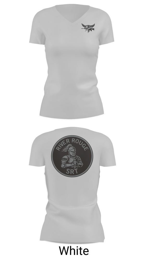 Womens Short Sleeve Vneck Shirt, River Rouge Police Special Response Team, Police, Teamtime, Team time, sublimation, custom sports apparel, team uniforms, spirit wear, spiritwear, sports uniforms, custom shirts, team store, custom team store, fundraiser sports, apparel fundraiser