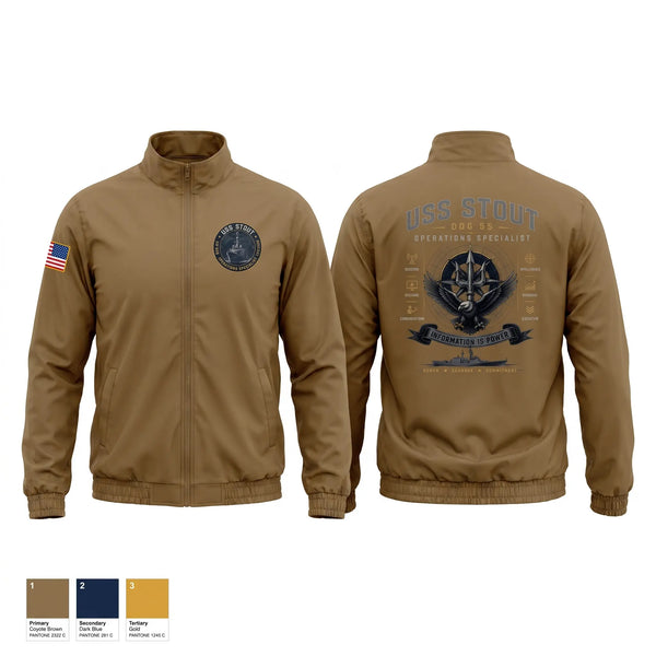 Windbreaker, USS STOUT OI, Navy, Teamtime, Team time, sublimation, custom sports apparel, team uniforms, spirit wear, spiritwear, sports uniforms, custom shirts, team store, custom team store, fundraiser sports, apparel fundraiser