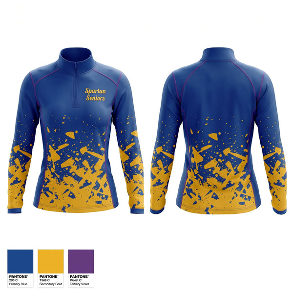 Quarter Zip Jacket, Spartan Seniors, Cross Country, Teamtime, Team time, sublimation, custom sports apparel, team uniforms, spirit wear, spiritwear, sports uniforms, custom shirts, team store, custom team store, fundraiser sports, apparel fundraiser